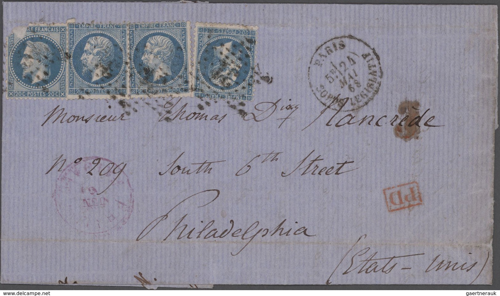 Frankreich - Stempel: 1833/1868, Lot Of Three Entires With Better Postmarks Referring To "Parliament - 1849-1876: Klassieke Periode