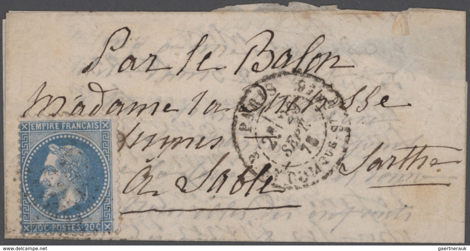 Frankreich - Ballonpost: 1870/1871, Franco-Prussian War In General And Ballon Monte In Particular, S - 1960-.... Cartas & Documentos