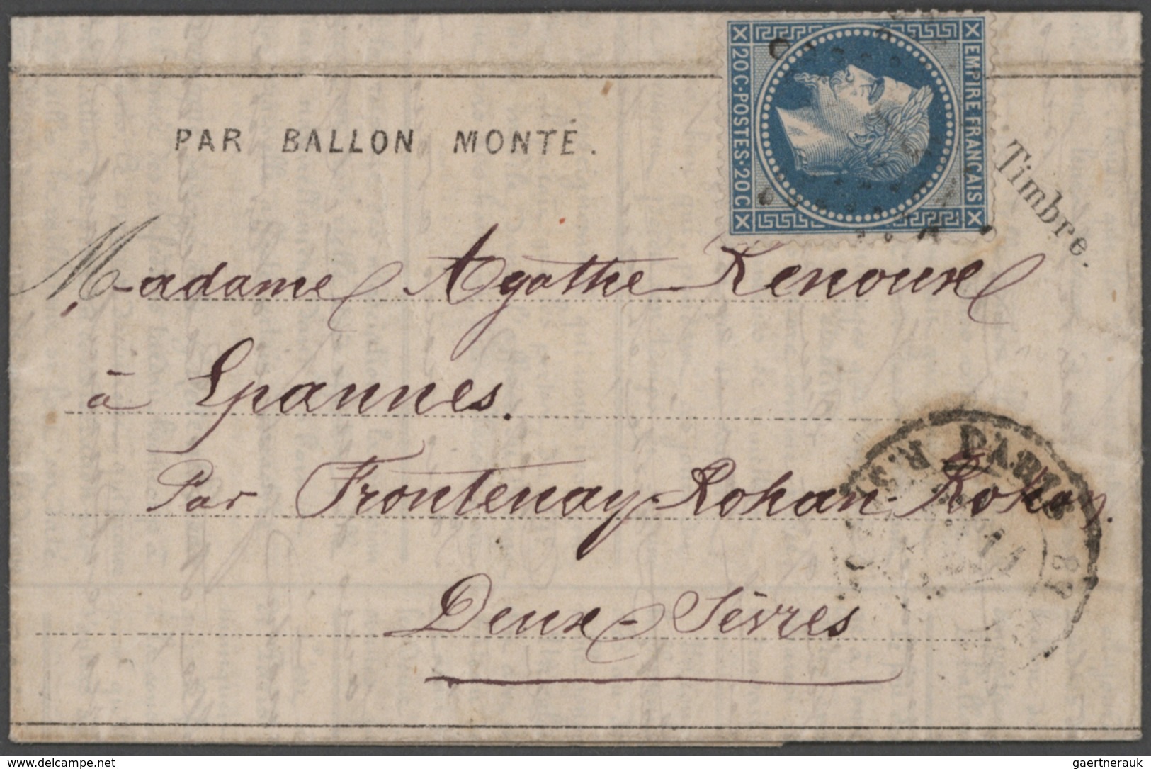 Frankreich - Ballonpost: 1870/1871, Franco-Prussian War In General And Ballon Monte In Particular, S - 1960-.... Brieven & Documenten