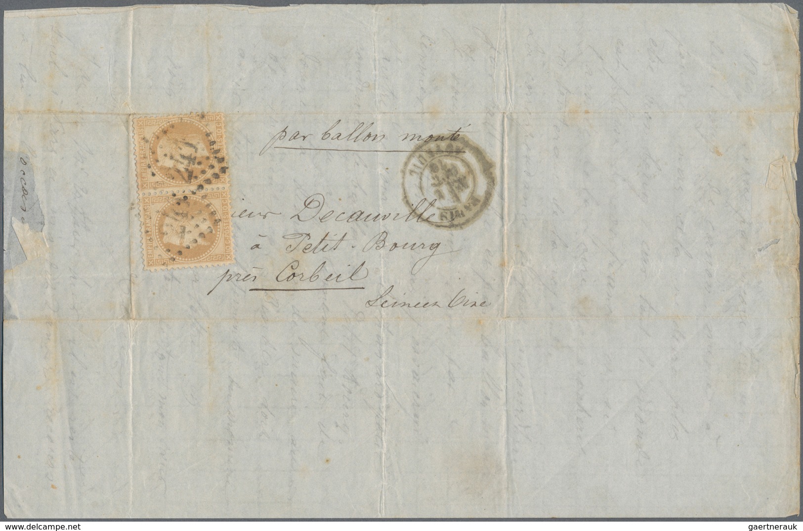 Frankreich - Ballonpost: 1870-71 BALLON MONTÉ: Correspondence Of 24 Letters And Postcards All From P - 1960-.... Cartas & Documentos