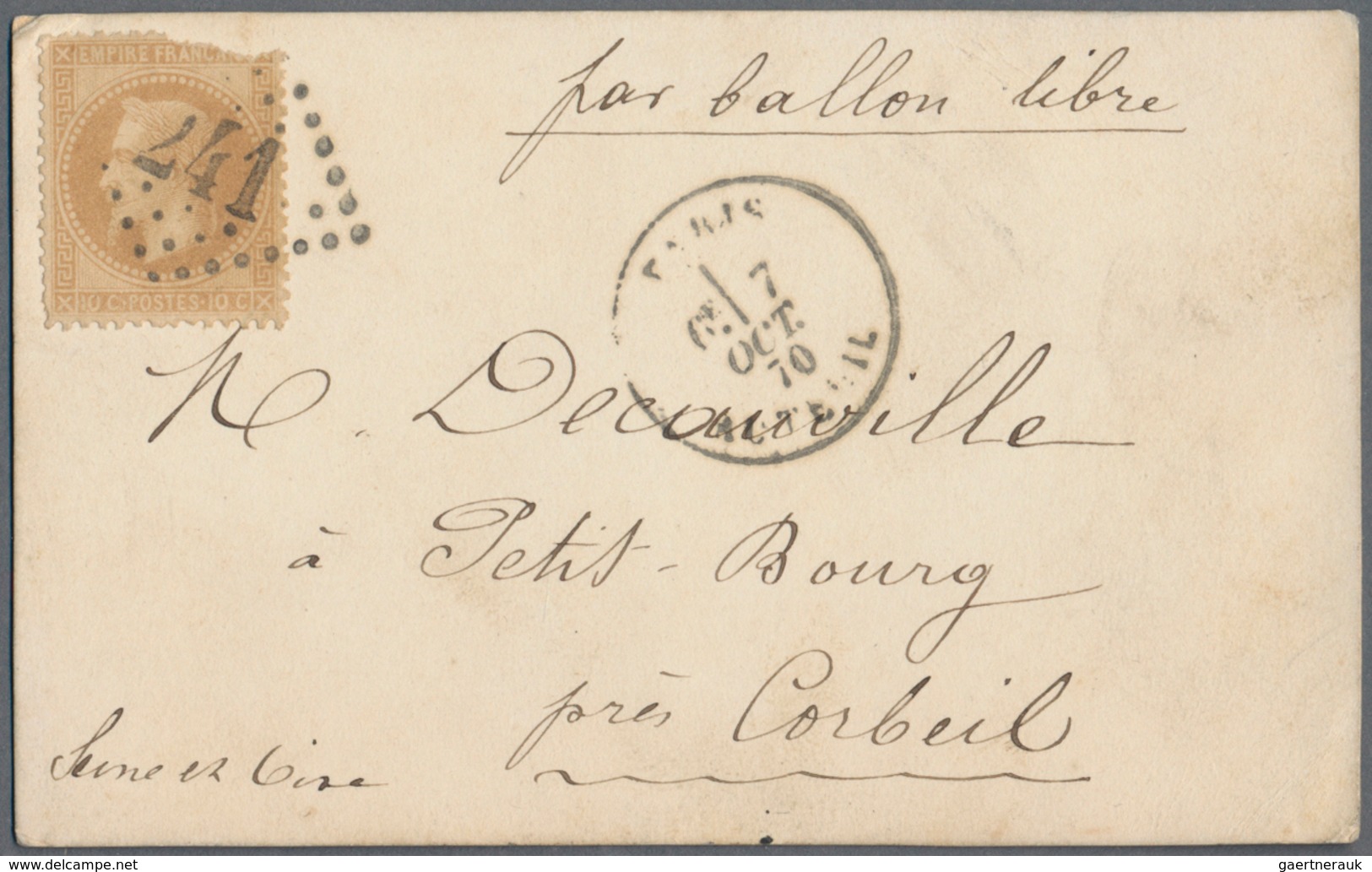 Frankreich - Ballonpost: 1870-71 BALLON MONTÉ: Correspondence of 24 letters and postcards all from P