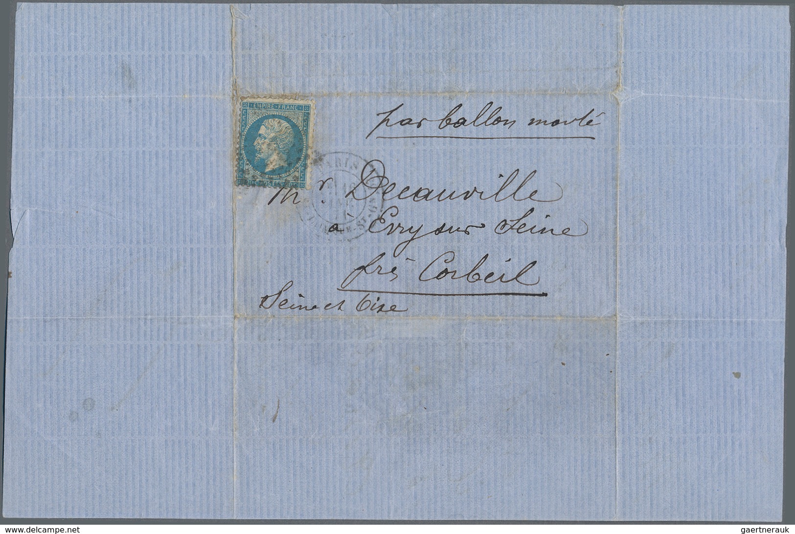 Frankreich - Ballonpost: 1870-71 BALLON MONTÉ: Correspondence of 24 letters and postcards all from P