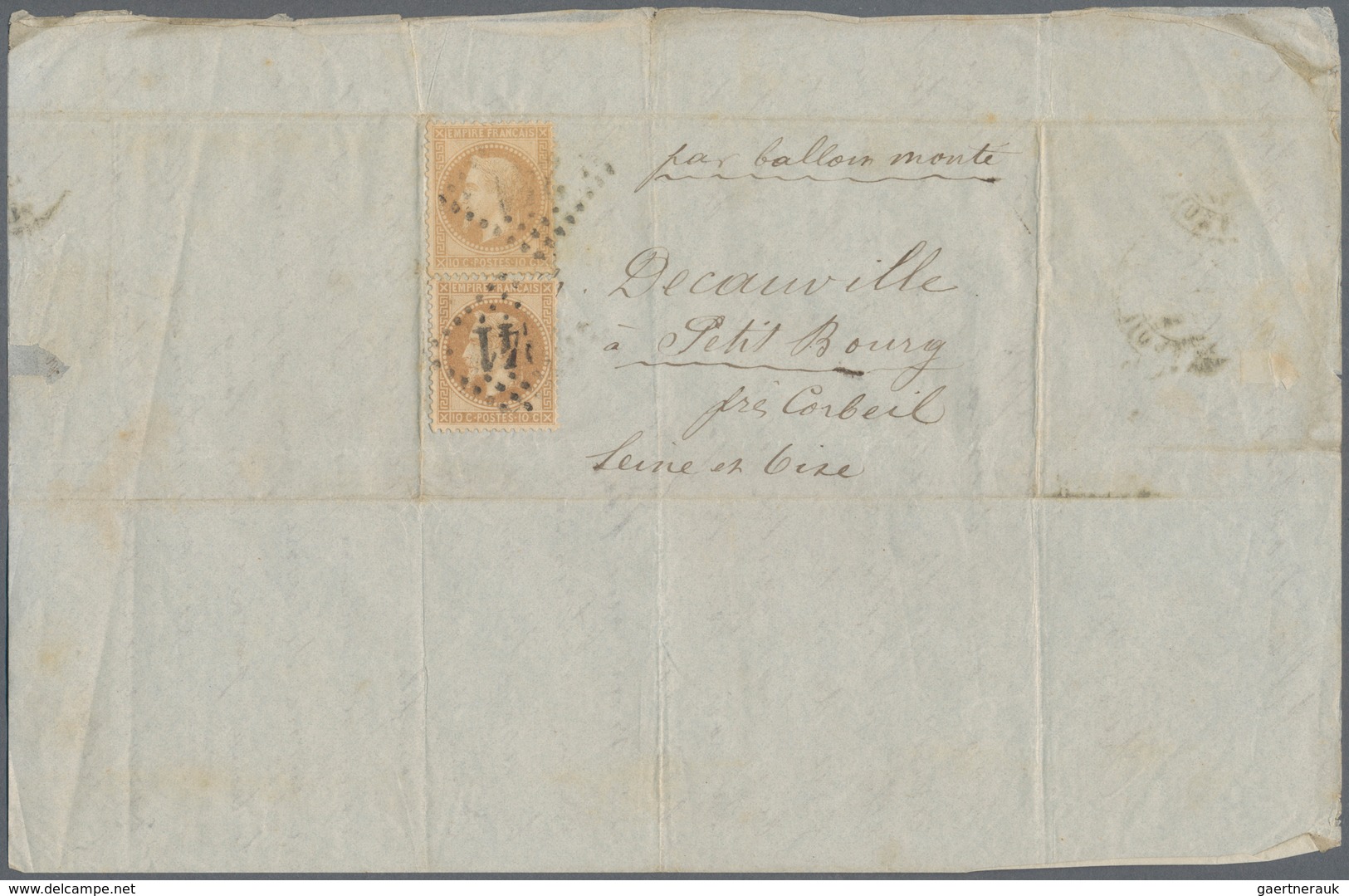 Frankreich - Ballonpost: 1870-71 BALLON MONTÉ: Correspondence of 24 letters and postcards all from P