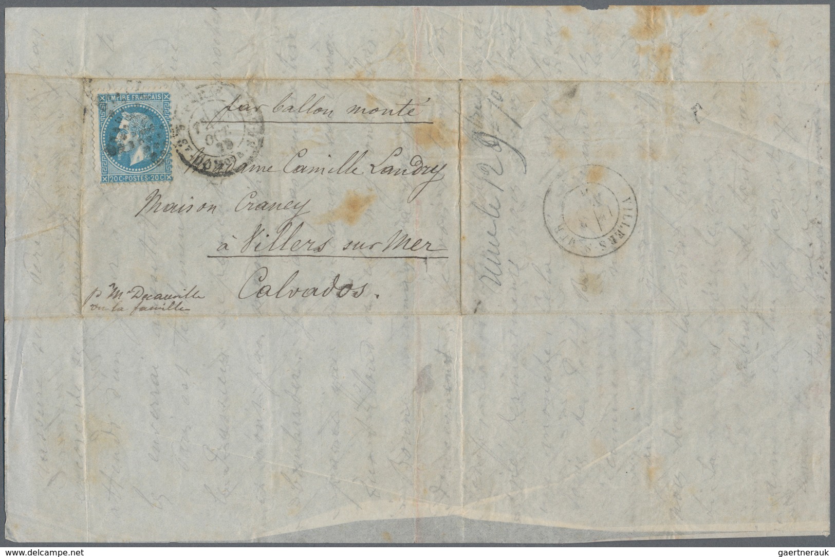 Frankreich - Ballonpost: 1870-71 BALLON MONTÉ: Correspondence of 24 letters and postcards all from P