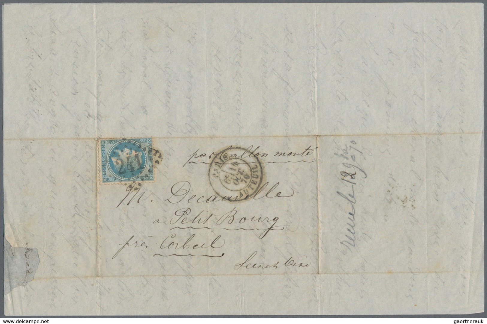 Frankreich - Ballonpost: 1870-71 BALLON MONTÉ: Correspondence of 24 letters and postcards all from P