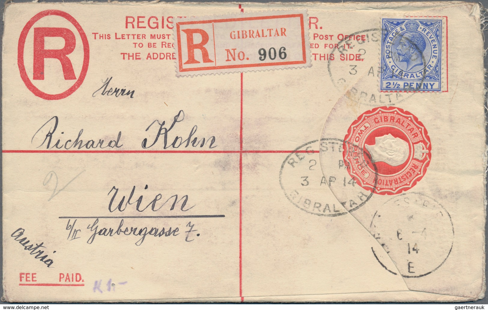 Gibraltar - Ganzsachen: 1886/1968 Album With Ca. 55 Used Postal Stationary, Incl. Registered Mail, P - Gibraltar