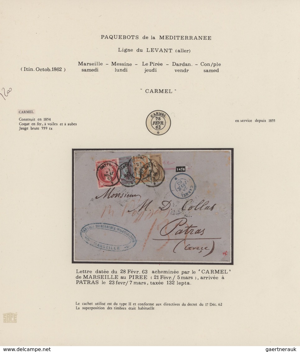 Griechenland: 1853/1867, LARGE HERMES HEADS - MARITIME MAIL, Collection Of Twelve Letters Bearing Fr - Brieven En Documenten