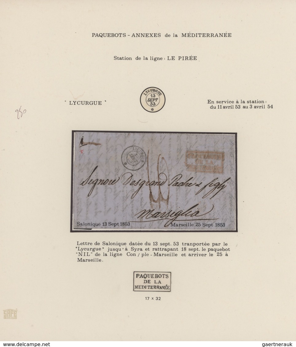 Griechenland: 1853/1867, LARGE HERMES HEADS - MARITIME MAIL, Collection Of Twelve Letters Bearing Fr - Lettres & Documents