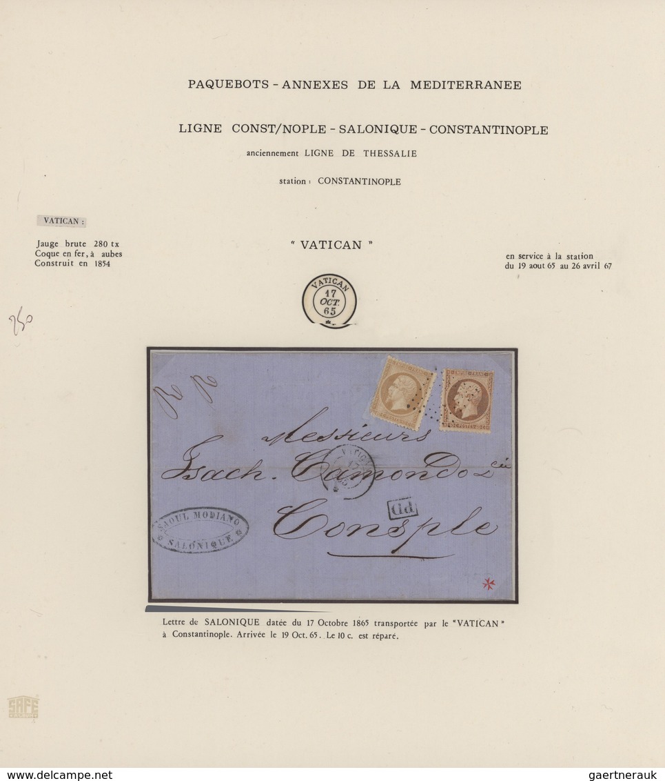 Griechenland: 1853/1867, LARGE HERMES HEADS - MARITIME MAIL, Collection Of Twelve Letters Bearing Fr - Brieven En Documenten