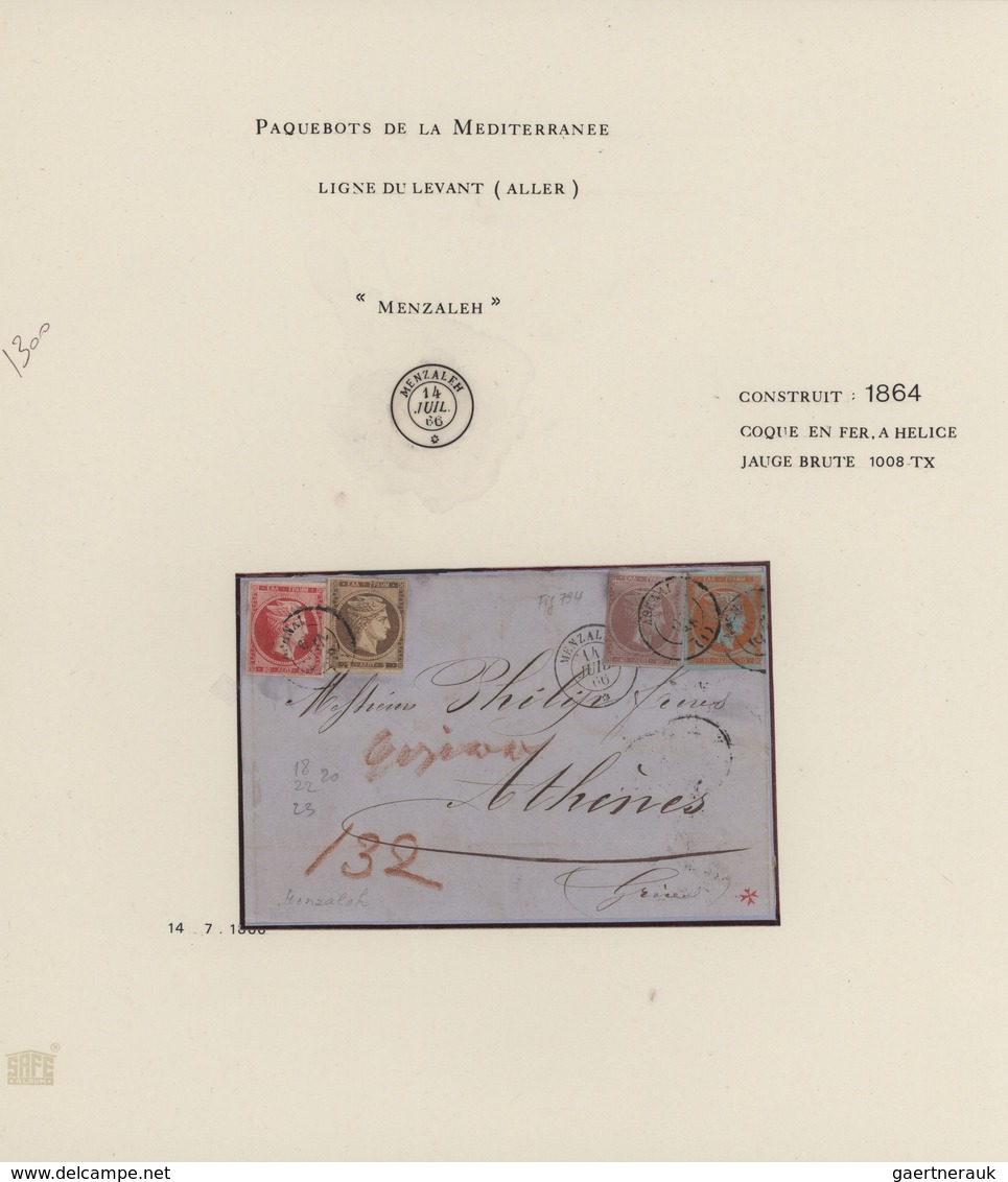 Griechenland: 1853/1867, LARGE HERMES HEADS - MARITIME MAIL, collection of twelve letters bearing Fr