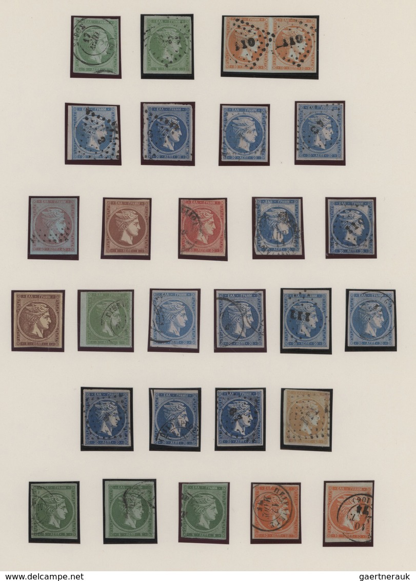 Griechenland: 1861/1880 (ca.), Large Hermes Heads, Used And Mint Collection Of Apprx. 200 Stamps, Ni - Lettres & Documents