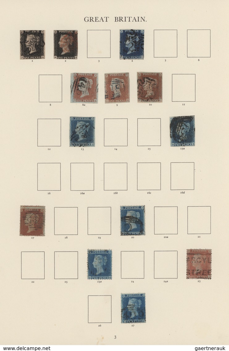 Großbritannien: 1840-1969: Collection Of Used Stamps, A Penny Black On Cover And Several 'back Of Th - Autres & Non Classés