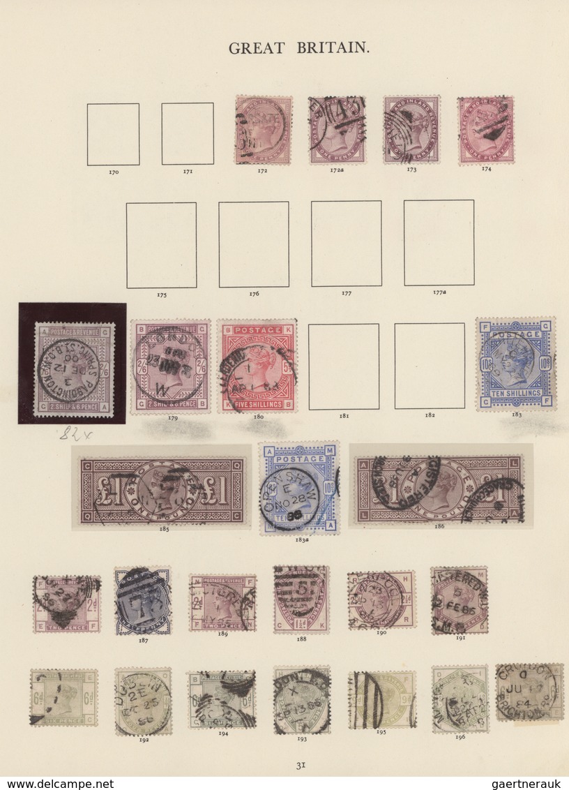 Großbritannien: 1840-1969: Collection Of Used Stamps, A Penny Black On Cover And Several 'back Of Th - Otros & Sin Clasificación