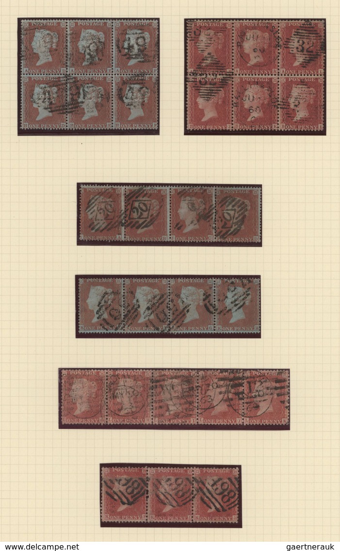 Großbritannien: 1854/1871, Specialised Collection Of UNITS Of The 1 D. Red Perf. (SG Ex 17/43; Mi. 8 - Andere & Zonder Classificatie