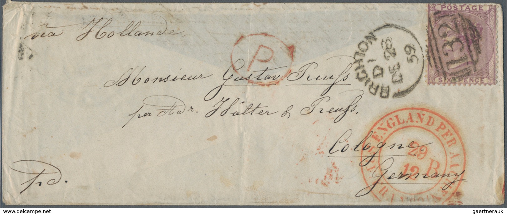 Großbritannien: 1859 - 1875 (ca.), Lot Of More Than 55 Letters, Including Business Letters From Lond - Autres & Non Classés