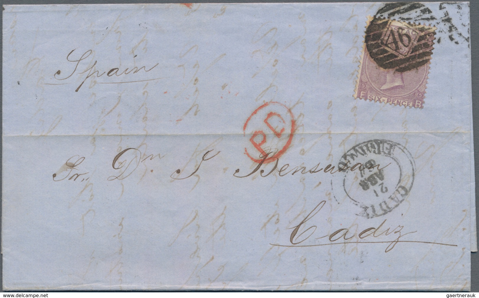 Großbritannien: 1864/1880, Lot Of 19 Lettersheets To Spain Resp. Italy/France At Rates 2½d., 6d. (ma - Autres & Non Classés