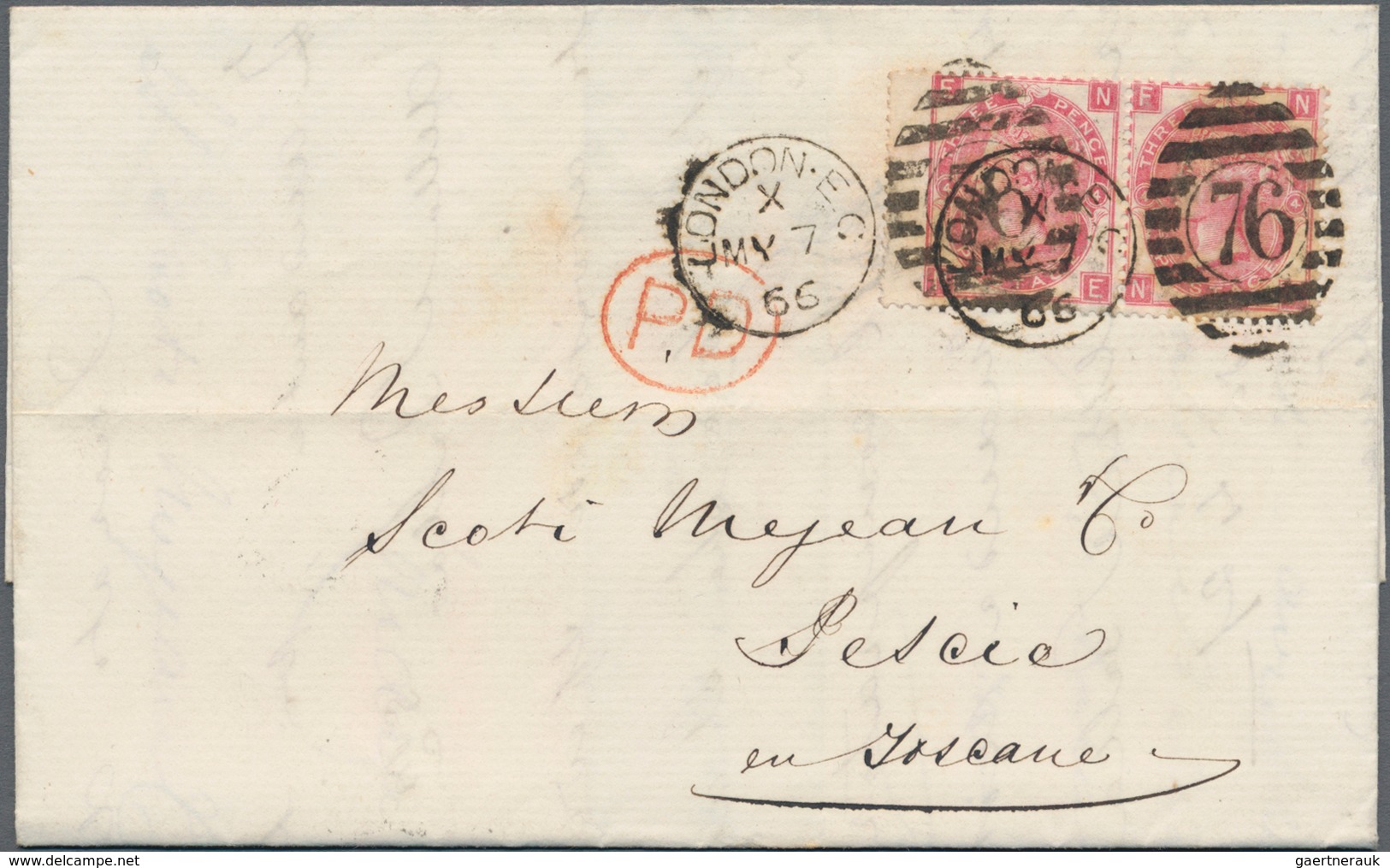 Großbritannien: 1864/1880, Lot Of 19 Lettersheets To Spain Resp. Italy/France At Rates 2½d., 6d. (ma - Autres & Non Classés