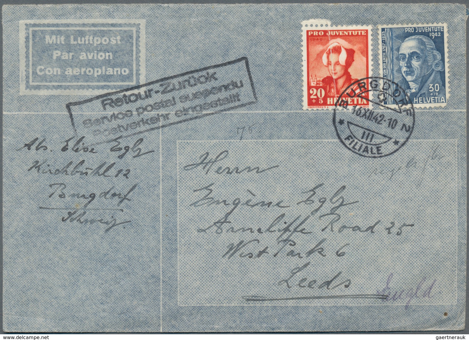 Großbritannien: 1939/45, album with ca. 200 covers, cards, postcards and used postal stationeries, c