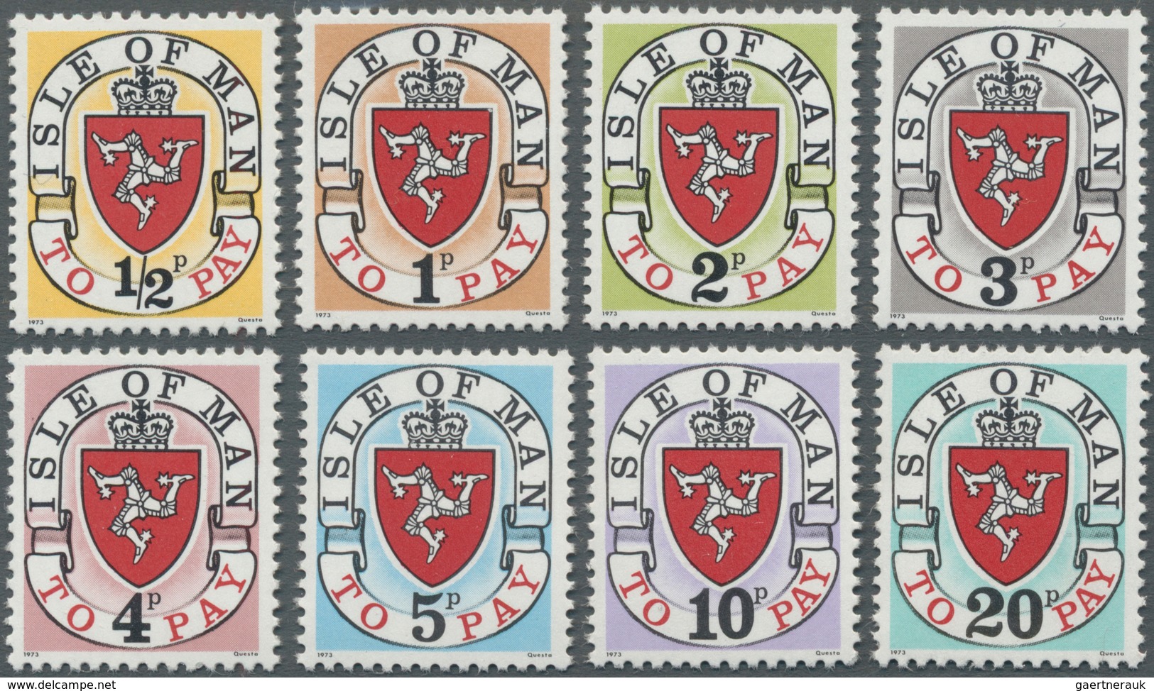 Großbritannien - Isle Of Man - Portomarken: 1973, Coat Of Arms Postage Dues With Imprint '1973' (1st - Man (Insel)