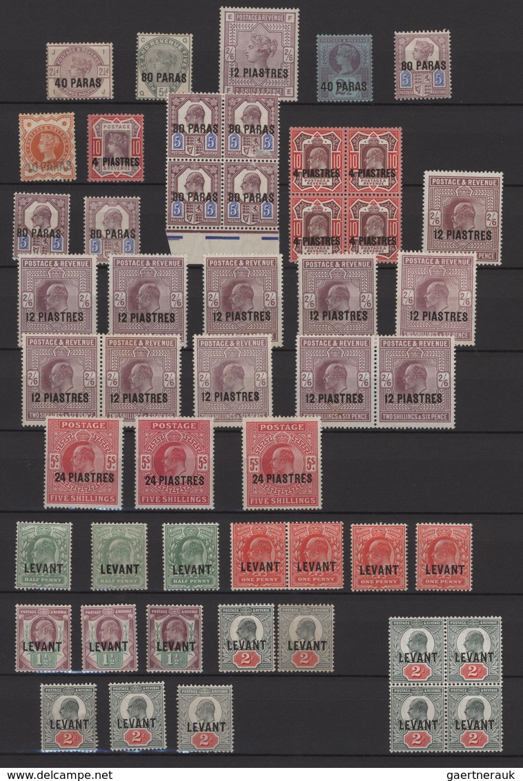 Britische Post In Der Türkei: 1885/1921, Mint Accumulation Of Apprx. 340 Stamps On Stockpages, Well - Andere & Zonder Classificatie