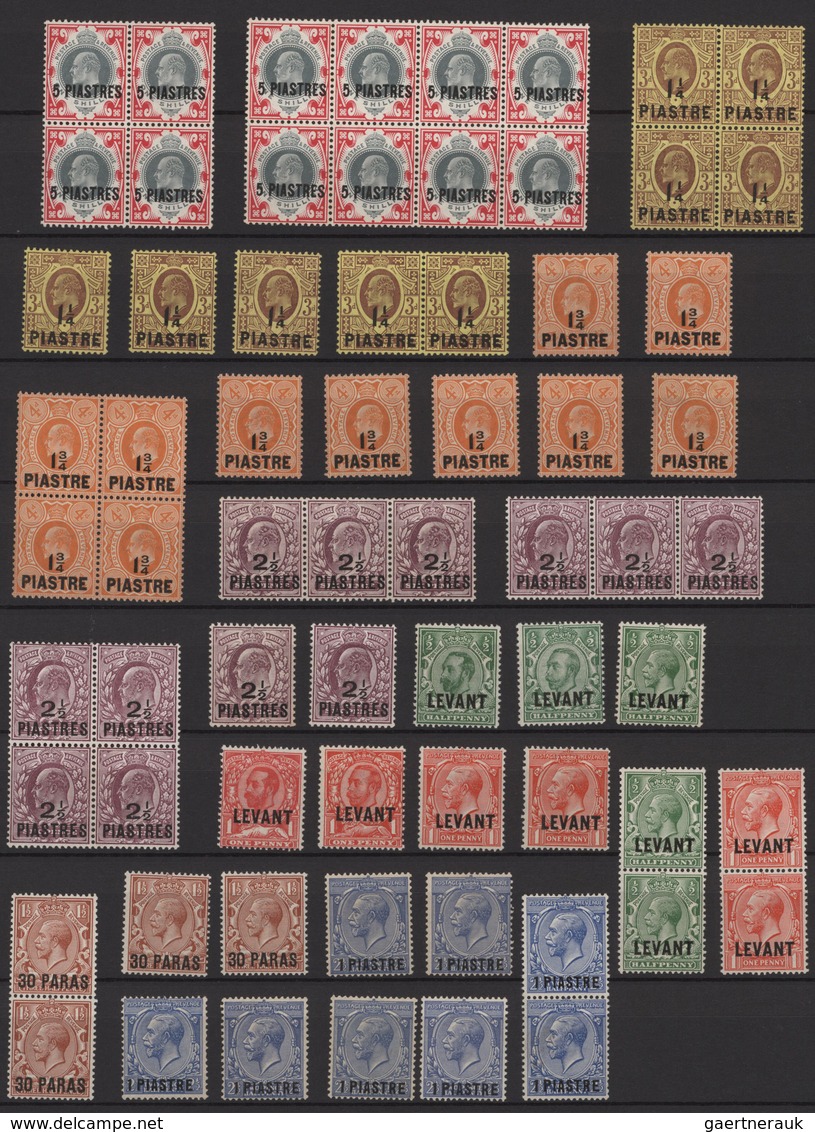 Britische Post In Der Türkei: 1885/1921, Mint Accumulation Of Apprx. 340 Stamps On Stockpages, Well - Andere & Zonder Classificatie