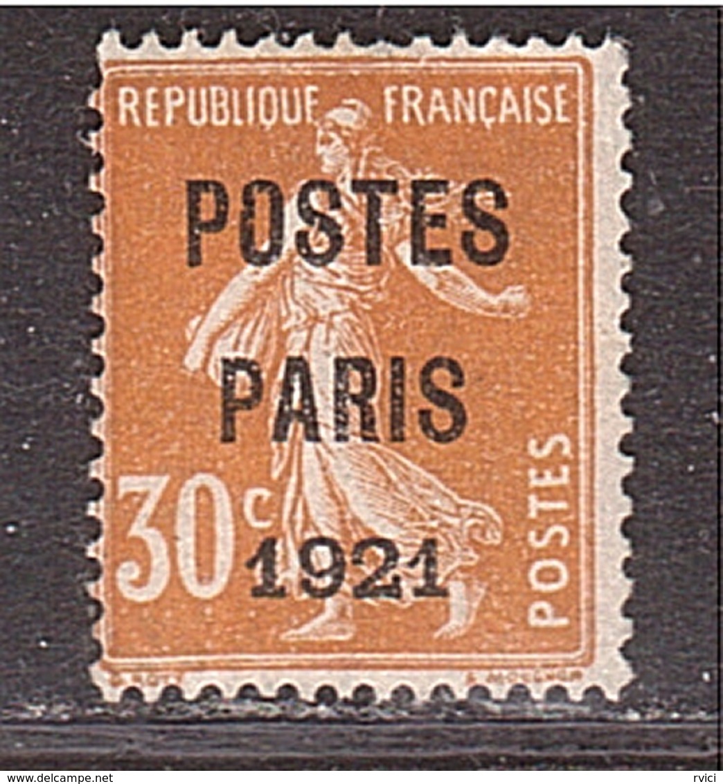 SEMEUSE Préo Paris 1921 30c Orange Signé Roumet - 1893-1947