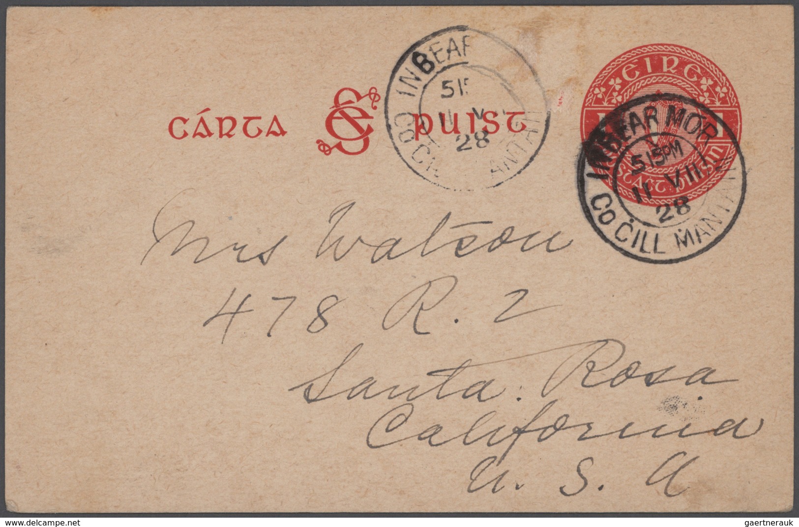 Irland: 1922/94 accumulation of ca. 480 unused/CTO-used and commercially used postal stationeries (p