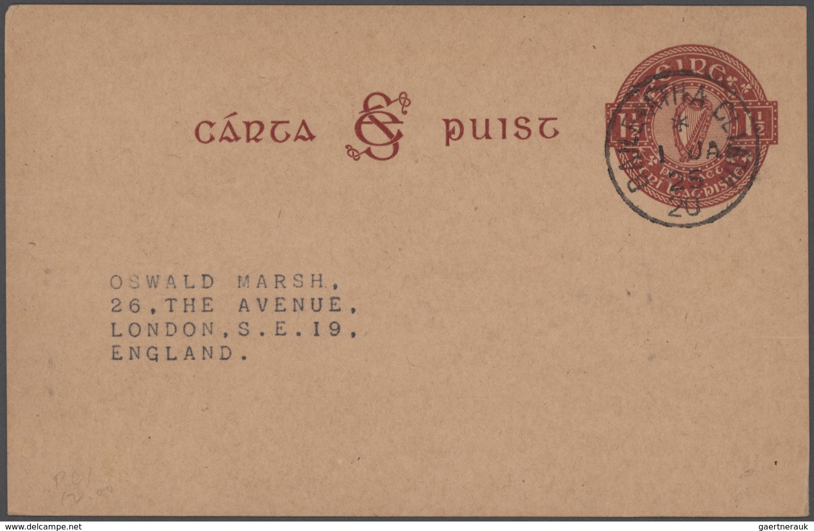 Irland: 1922/94 accumulation of ca. 480 unused/CTO-used and commercially used postal stationeries (p