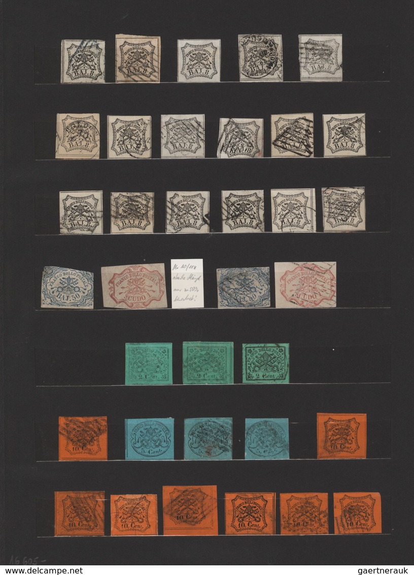 Altitalien: 1851-1868 Collection of hundreds of mint and used stamps from Italian States, including