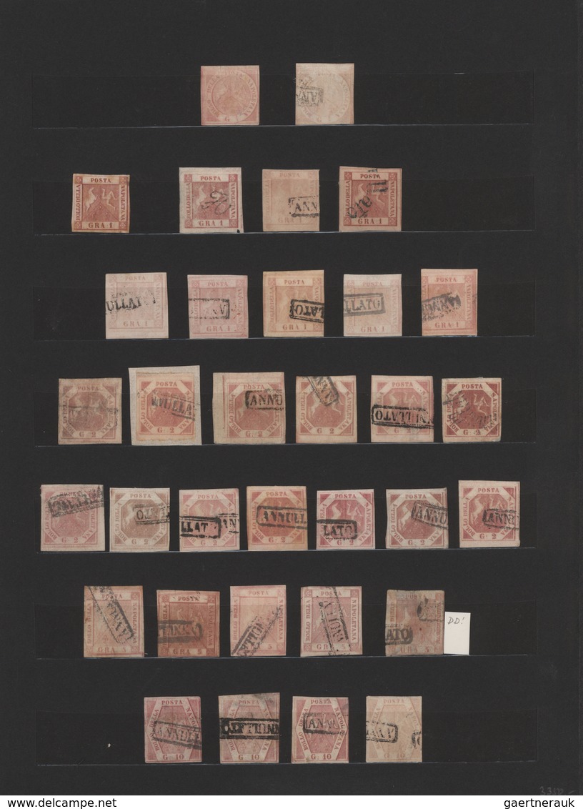 Altitalien: 1851-1868 Collection of hundreds of mint and used stamps from Italian States, including