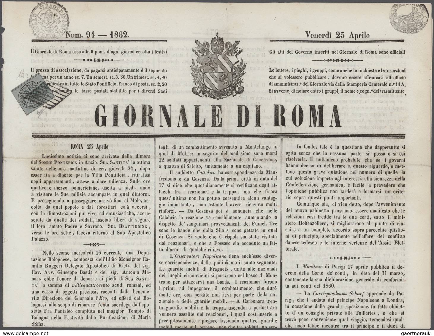 Italien - Altitalienische Staaten: Kirchenstaat: 1850/1870 (ca.), Papal State (main Value) Plus A Fe - Kirchenstaaten