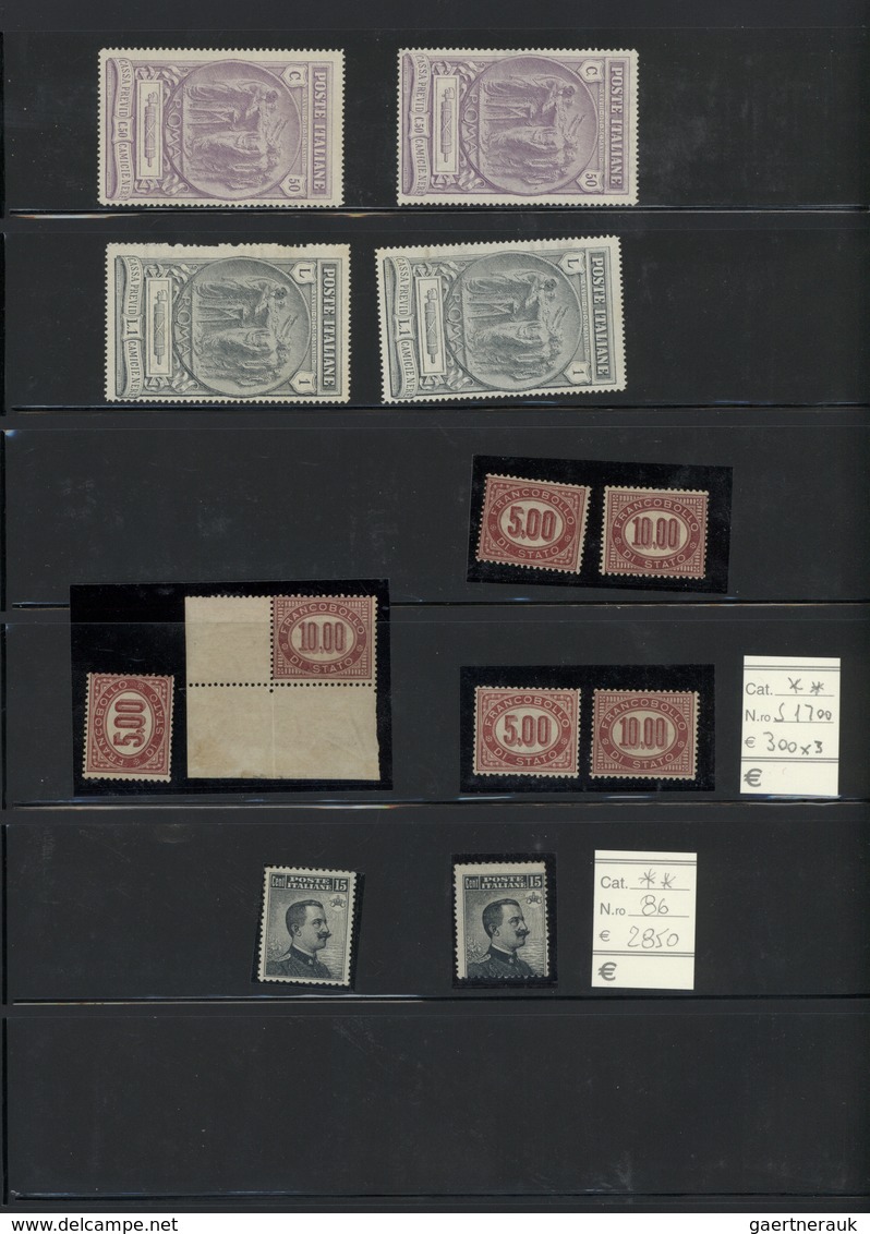 Italien: 1850/1960 (ca.), Italy/area, mainly mint accumulation/stock in a binder, well sorted from s