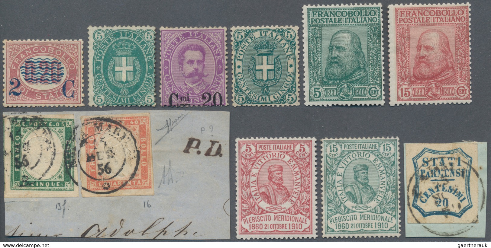 Italien: 1850/1970 (ca.), Italy/area, Balance On Stockcards/loose Material/old Auction Lots, E.g. A - Verzamelingen