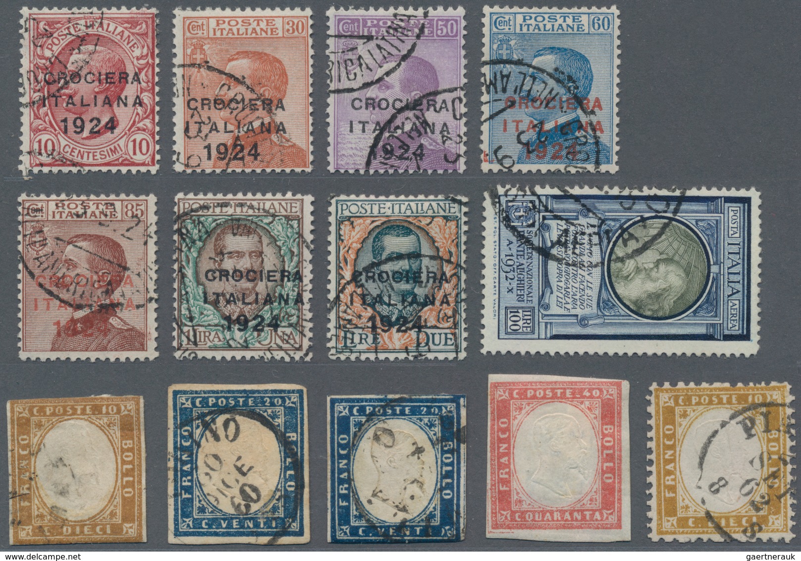 Italien: 1850's-1950's Ca.: Group Of About 40 Mint And Used Stamps Including Few Old From Naples And - Lotti E Collezioni
