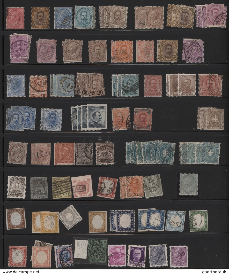 Italien: 1852/1950 (ca.), Italian States, Italy And Area, Sophisticated Balance In A Binder With Ple - Collections