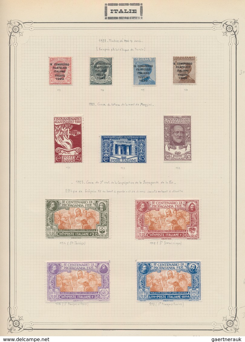Italien: 1860/1930 (ca.), Used And Mint Collection On Album Pages In A Binder, Partly Collected Some - Colecciones