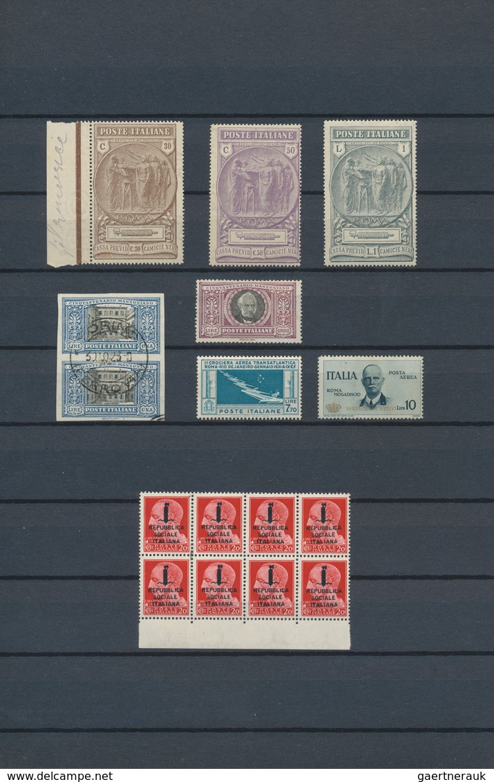 Italien: 1860/1944 (ca.), Mainly Mint Collection Of Exclusively Better Issues, From Some Italian Sta - Verzamelingen