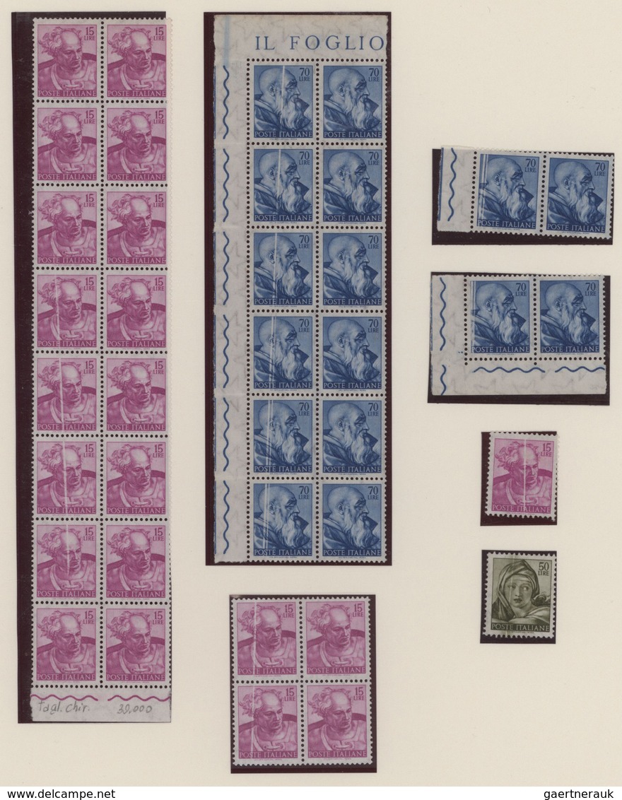 Italien: 1861/1955, SPECIALITIES/VARIETIES, Collection Of Apprx. 90 Stamps On Album Pages, Showing G - Lotti E Collezioni