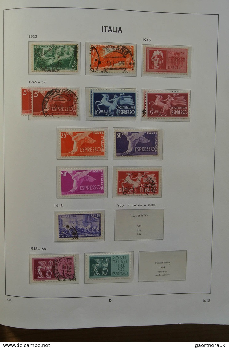 Italien: 1861-1975. MNH, mint hinged and used collection Italy 1861-1975 in 2 Davo cristal albums an