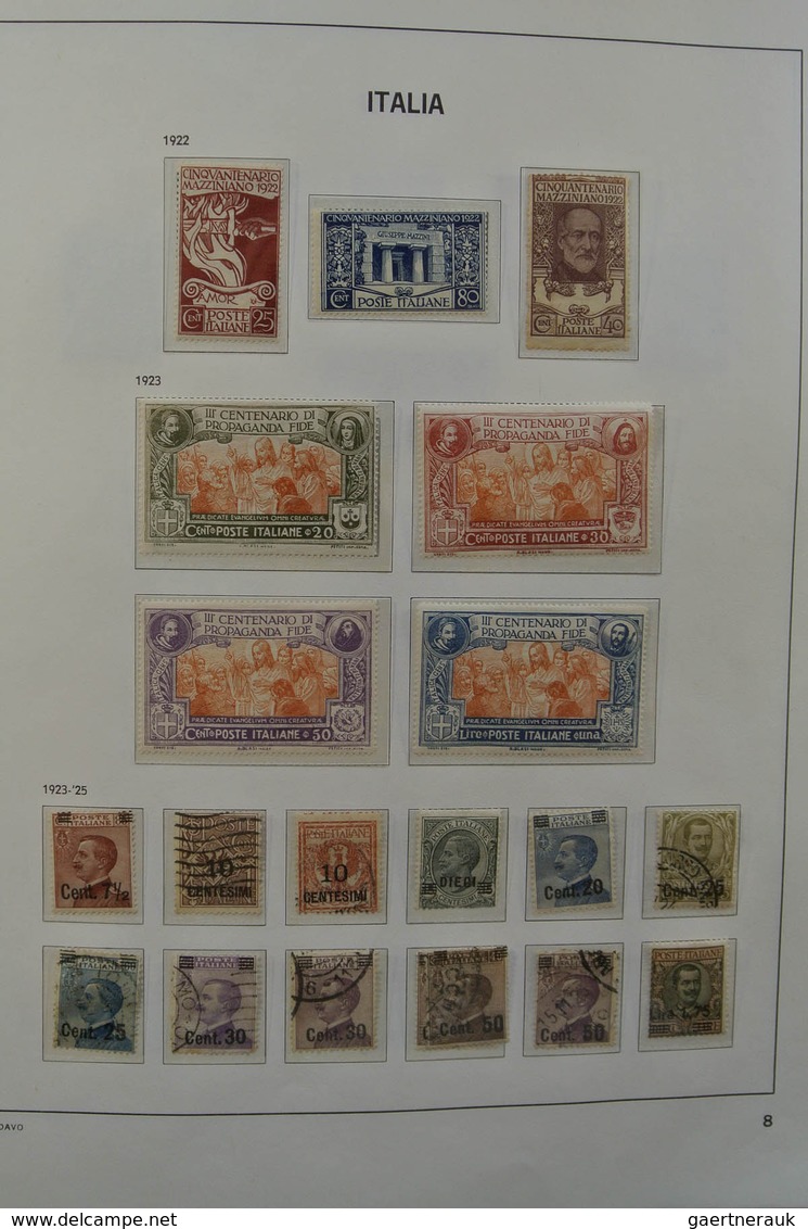 Italien: 1861-1975. MNH, mint hinged and used collection Italy 1861-1975 in 2 Davo cristal albums an