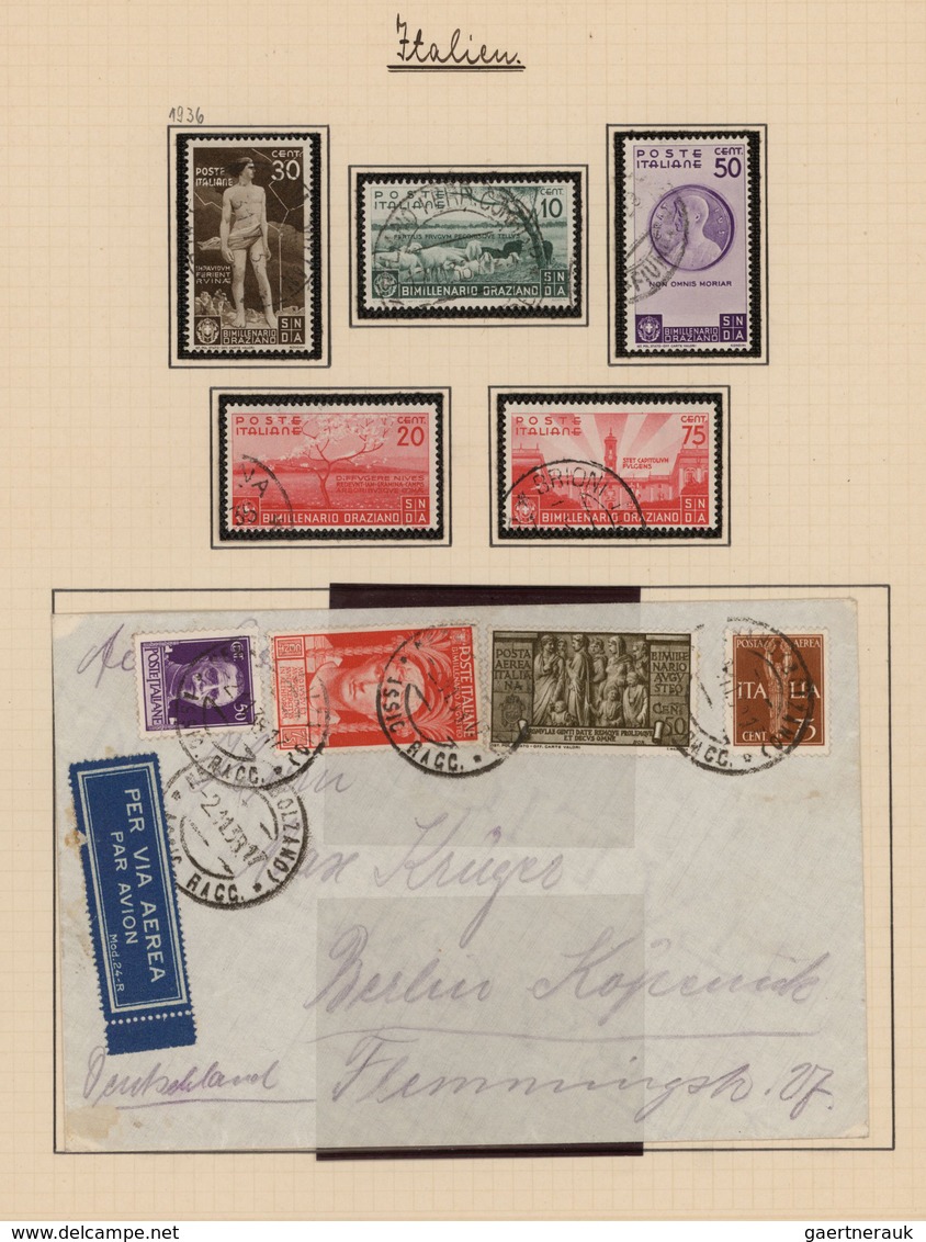Italien: 1863/1938, Used Collection On Album Pages With Many Interesting Issues, Definitive Sets Up - Verzamelingen