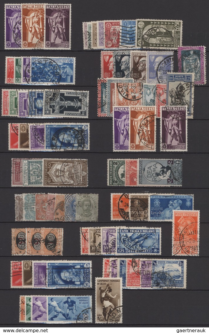 Italien: 1891/1939, Used Assortment Of Apparently Only Complete Issues Incl. Better Sets Like Sass. - Lotti E Collezioni