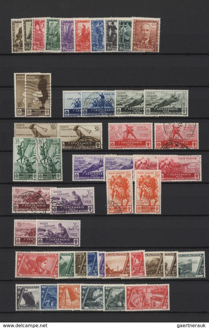 Italien: 1900/1954 (ca.), Italy/area, Mint And Used Assortment Of Better Issues On Stockpages, E.g. - Collections