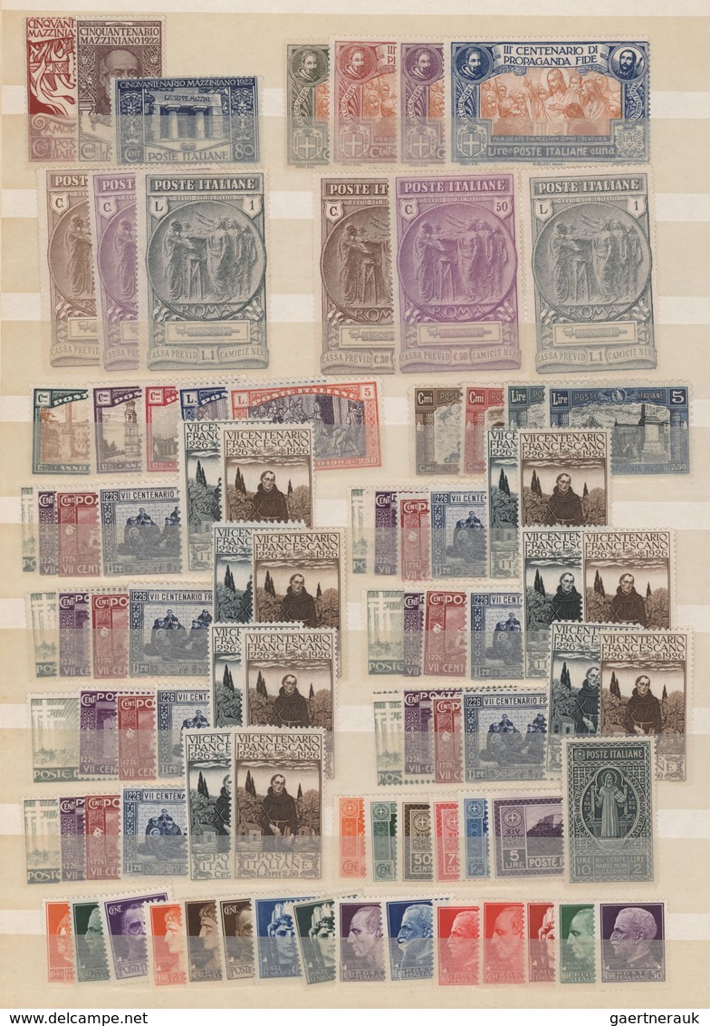 Italien: 1911/1942, Mint Assortment Of Mainly Commemorative And Airmail Issues, Mainly Complete Sets - Colecciones