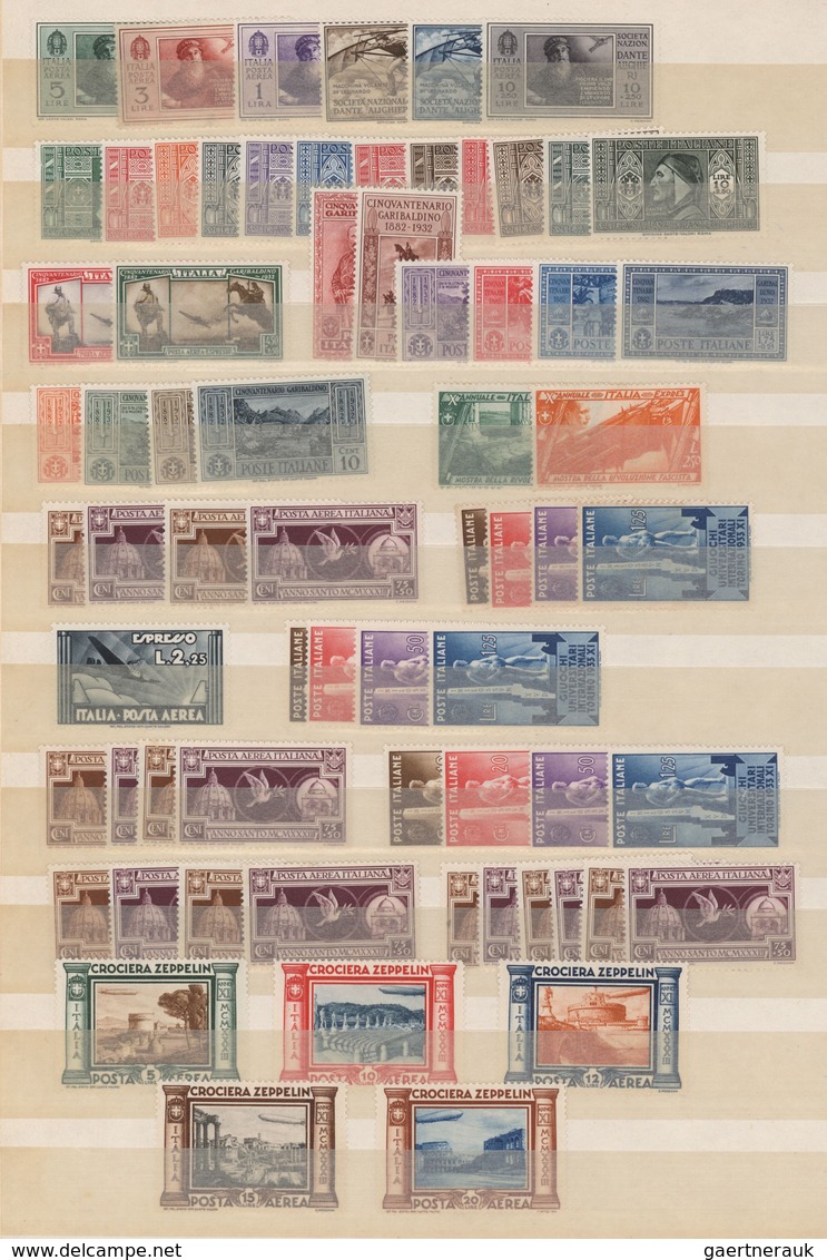 Italien: 1911/1942, Mint Assortment Of Mainly Commemorative And Airmail Issues, Mainly Complete Sets - Verzamelingen