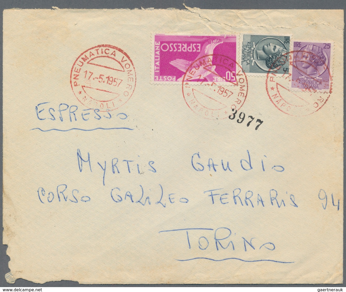 Italien: 1914 - 1957 (ca): "Pneumatic Mail" In Rome, Naples And Milan. 130+ Covers, Stationery, Tele - Lotti E Collezioni