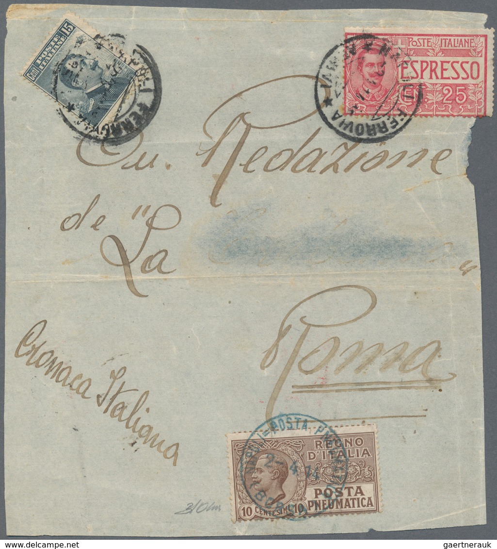 Italien: 1914 - 1957 (ca): "Pneumatic Mail" in Rome, Naples and Milan. 130+ covers, stationery, tele