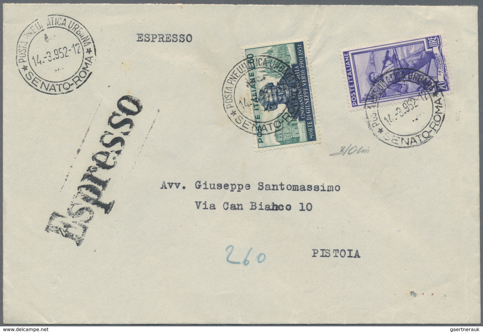 Italien: 1914 - 1957 (ca): "Pneumatic Mail" in Rome, Naples and Milan. 130+ covers, stationery, tele