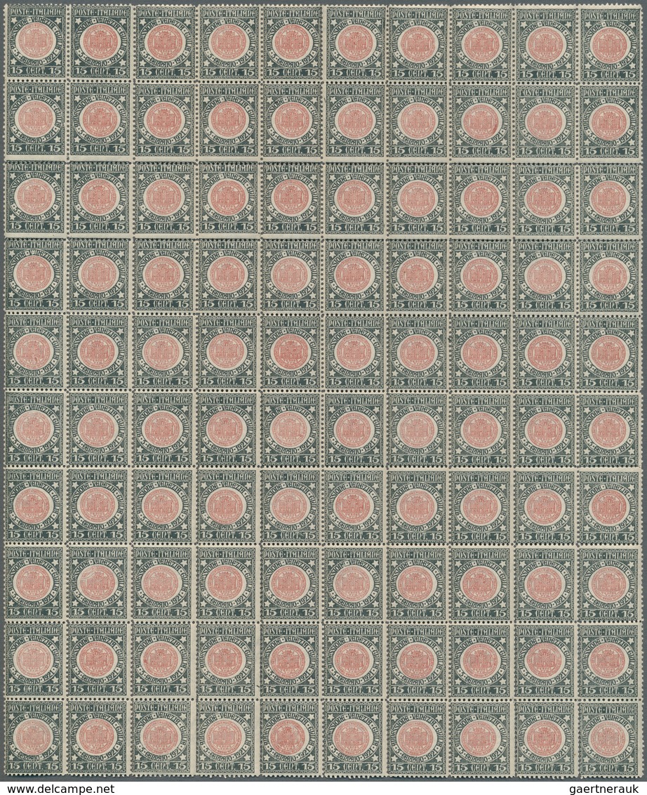 Italien: 1921, "Annessione Della Venezia Giulia" Complete Set Of 3 Values, Each In 7 Complete Sheets - Lotti E Collezioni