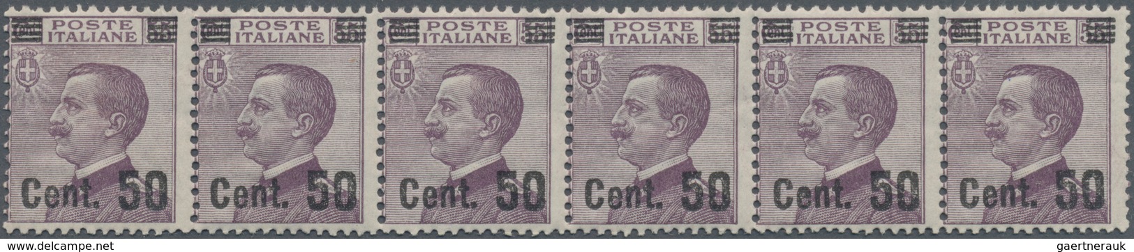 Italien: 1923, Victor Emanuel III. 55c. Dark Lilac Surch. 'Cent. 50' In A Lot With 35 Stamps Incl. S - Colecciones